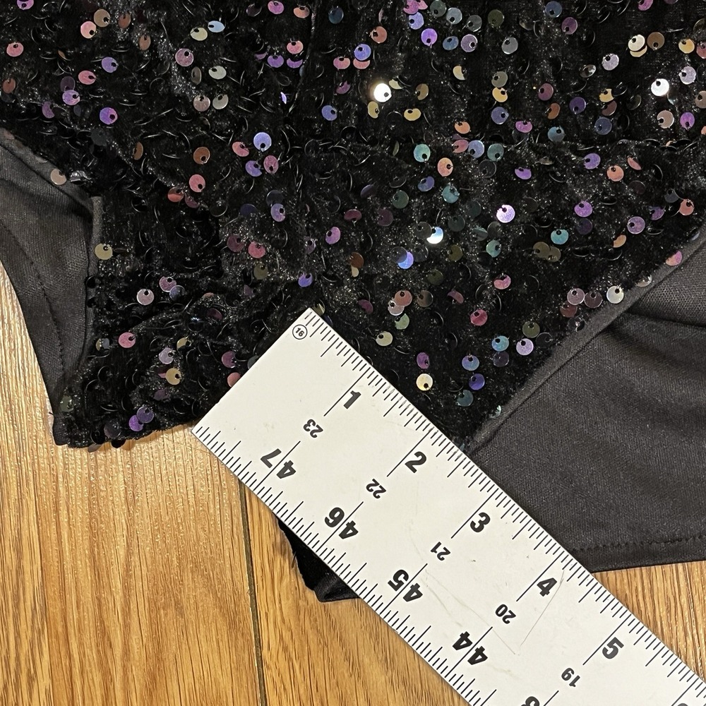 Shein Black With Colorful Sequins Shorts Elastic Waist Pull On Party - Picture 6 of 7